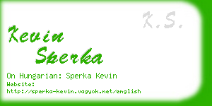 kevin sperka business card